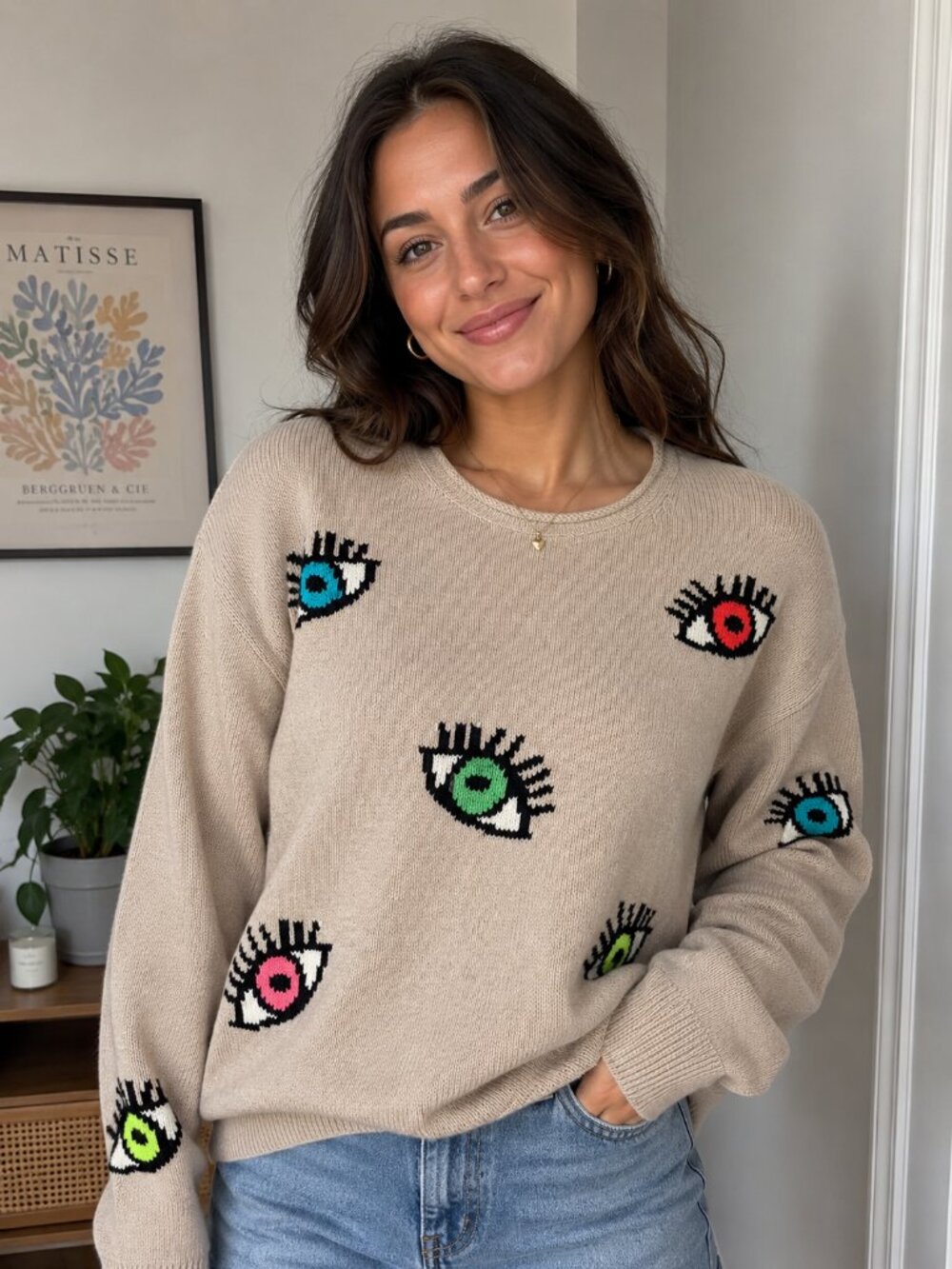 Eye Candy Designer Sweater By Lisa Todd Colorful Dramatic Size Medium
